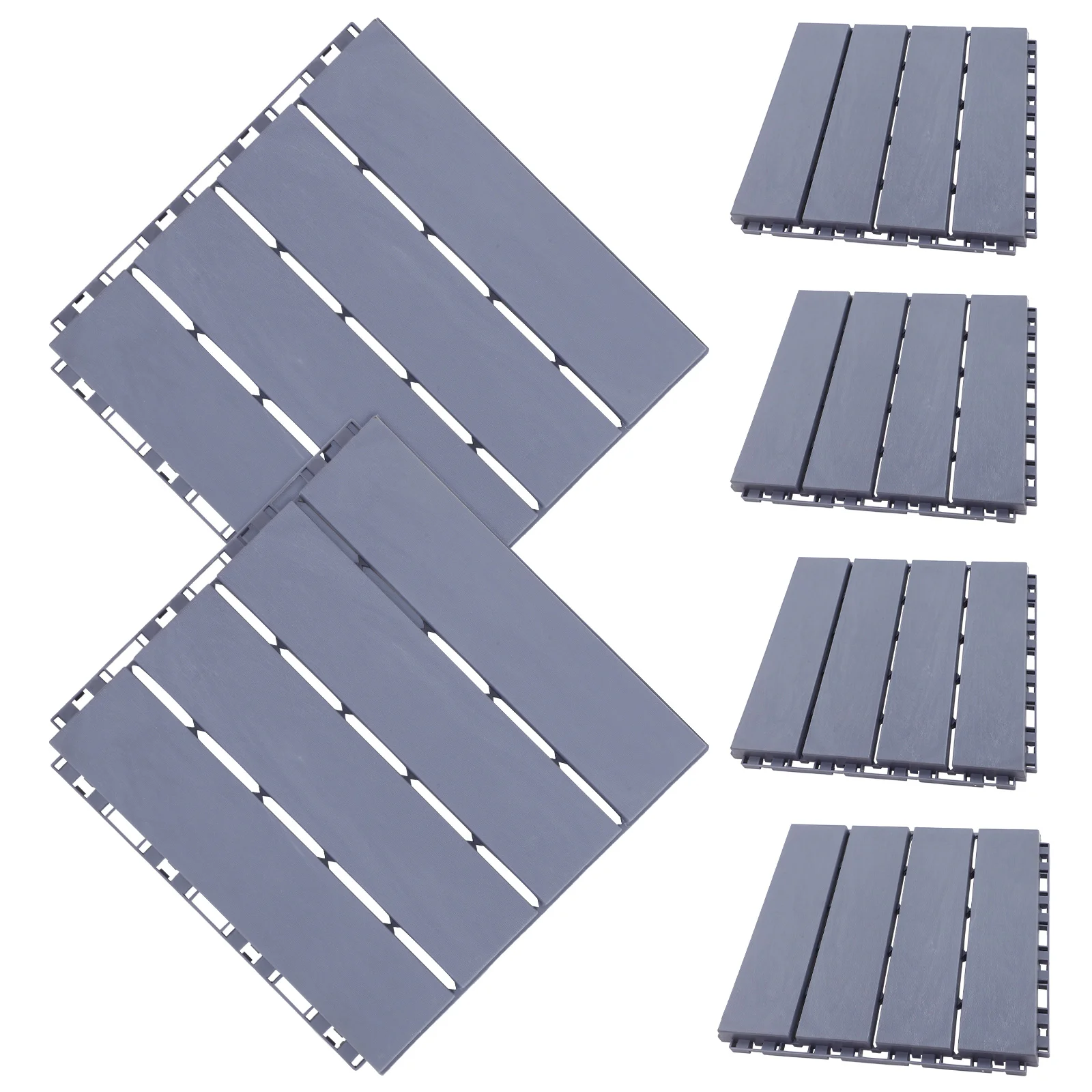 

6pcs Plastic Floor Balcony Tiles Interlocking Deck Outdoor Bathrooms PP Easy Install Patio Garden Courtyard Anti Slip Stylish