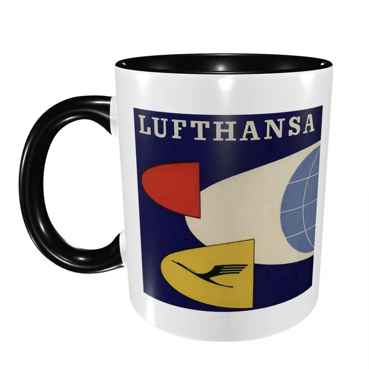 Deutsche Lufthansa Vintage-Tasse, lustige Keramik-Kaffeetassen, Teetassen, Milchbecher, Trinkgeschirr, Geschenk für Frau und Mann