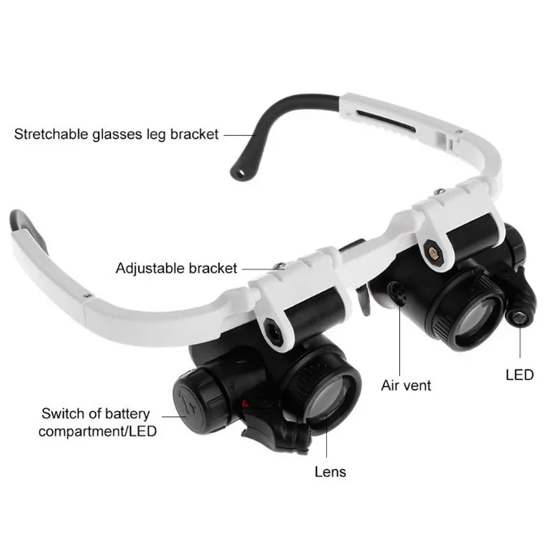 Telescopic Magnifier Glasses Loupes Portable 8X/15X/23X Lens Observation Magnifying Eyewear for Reading Jewelers Watchmaker
