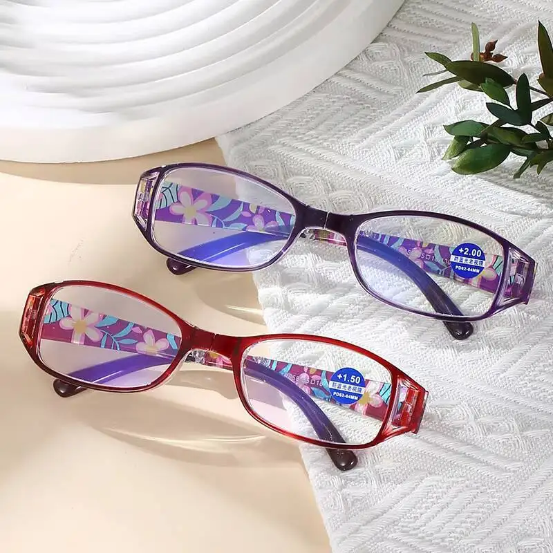 2026 Anti Blue Light Folding  New Package Flower Hollow For Men And Women Convenient Presbyopia Glasses