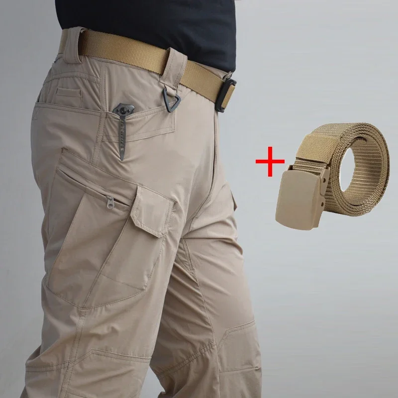 Pantalones tácticos de carga con cinturón para senderismo - imagen 2
