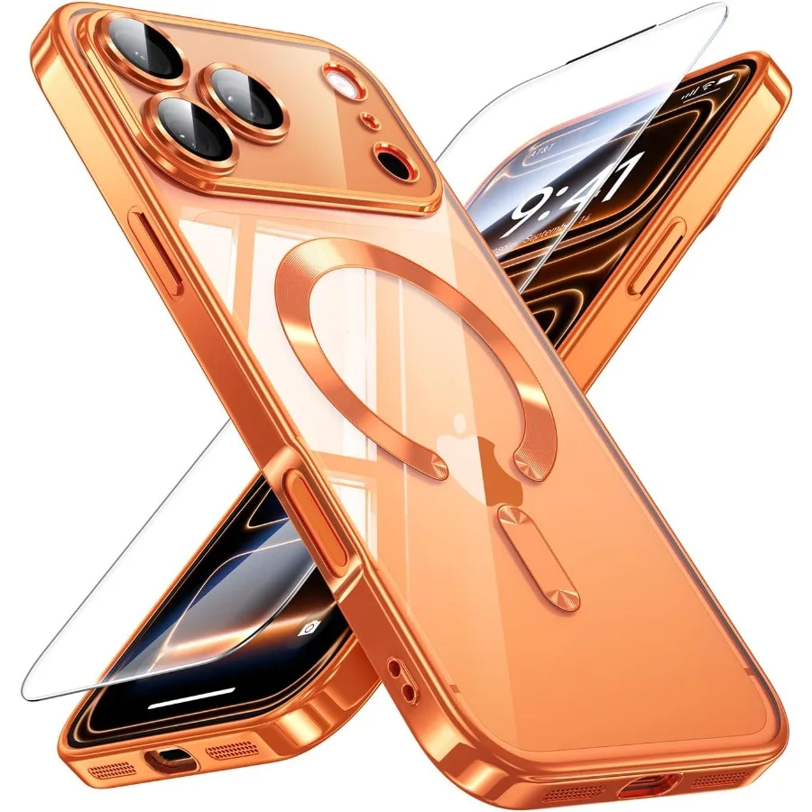 حافظة لهاتف iPhone 17 Pro Max مع واقي عدسة كاميرا كامل وحماية من السقوط العسكري المقاوم للصدمات