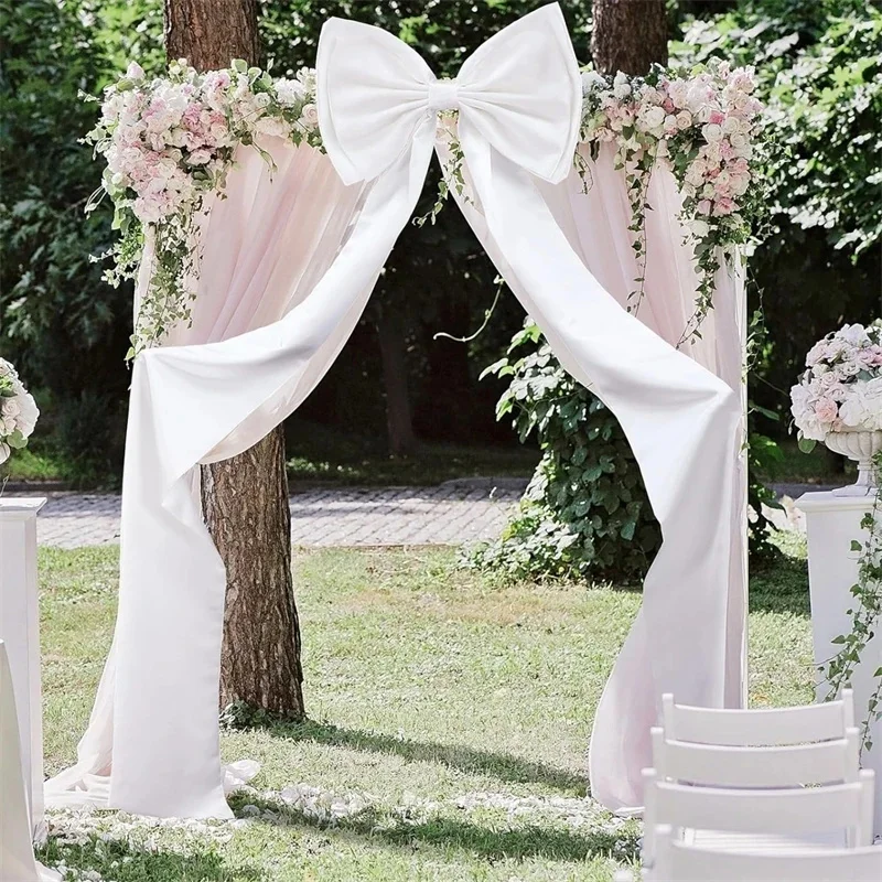 ديكور قوس القوس الأبيض العملاق لحفل الزفاف، وحفلات أعياد الميلاد، وعرض المتجر، وخلفية التصوير الفوتوغرافي - تصميم قماش أنيق