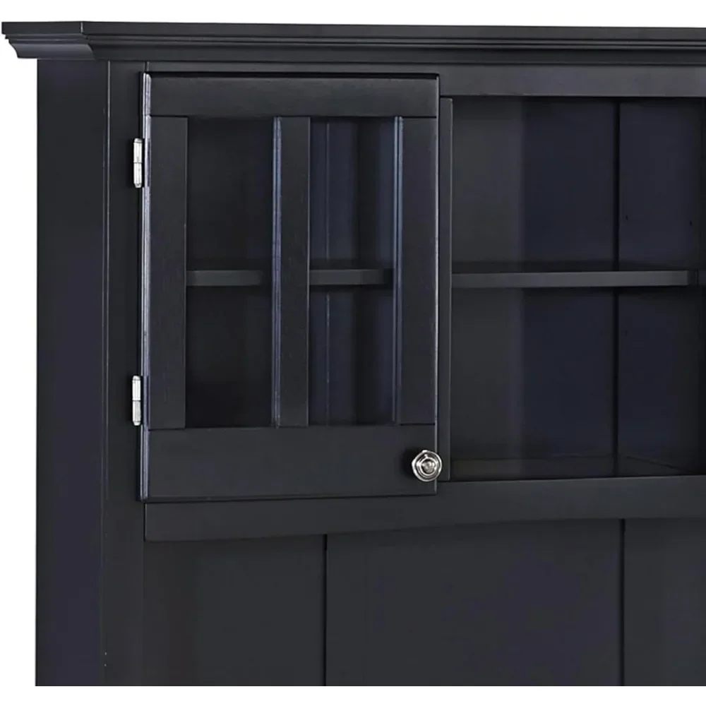 Sideboards-Buffets-Credenzas, Server mit Hutch, Schwarz