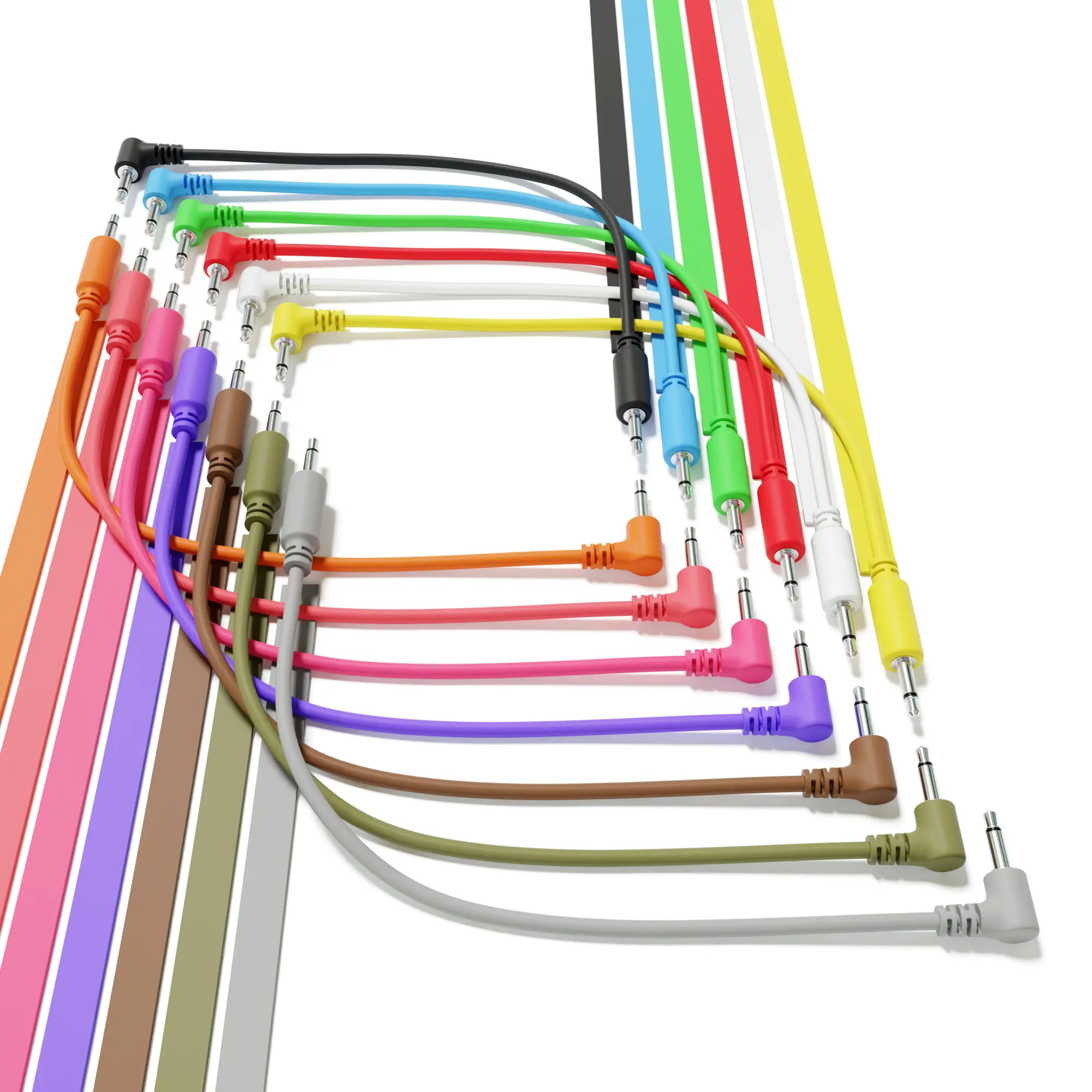 

ExcelValley - 13-Pack Hybrid Mono Modular Patch Cables TS 3.5mm 1/8" Eurorack Synth Synthesizer