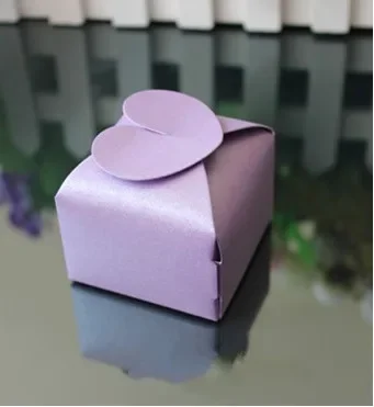 100Pcs Hot Sale Wedding Favor Gift Boxes Love Heart Shape Wedding Candy Box white/beige/purple/pink/red