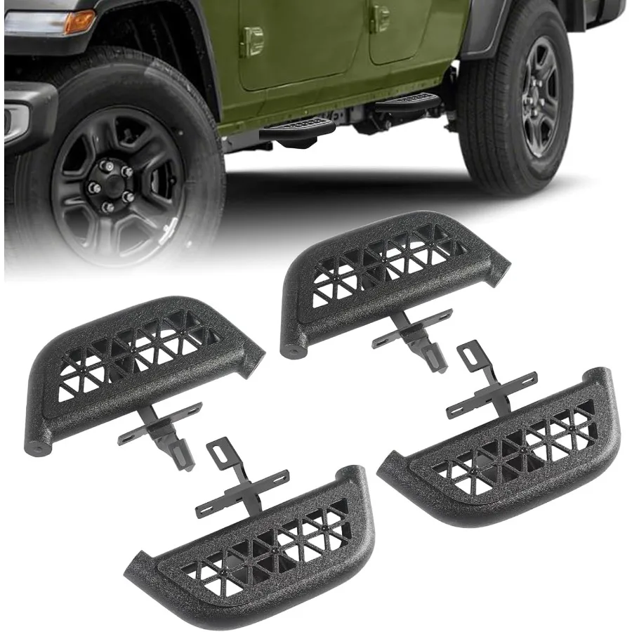

Side Steps Set of 4 Compatible with Jeep Gladiator JT 4 Doors 2019-2025 Heavy Duty Carbon Steel Running Boards Fit for Gladiato