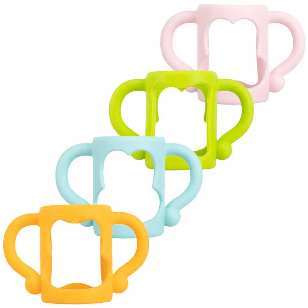 

4 шт. силиконовые ручки для детских бутылочек, защитные накладки, аксессуары для кормления грудью, силиконовые ручки для бутылочек