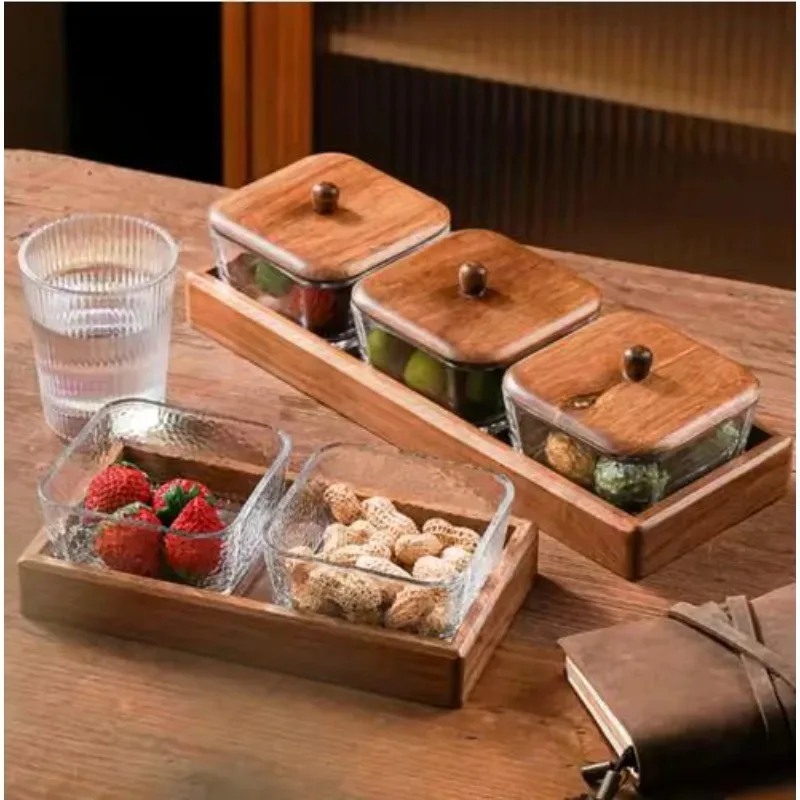 【Recomendación del vendedor】plato de fruta de nuez, bandeja para aperitivos, partición casera, bandeja creativa para fruta seca, postre, azúcar, tazón de vidrio, bandeja de comida