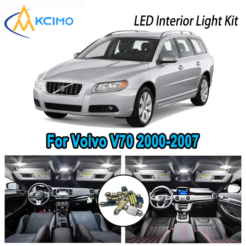 

Для Volvo V70 2000-2007 2001 2002 2003 2004 Премиум Яркий светодиодный внутренний купол Карта багажника Комплект автомобильных светодиодных ламп Canbus без ошибок