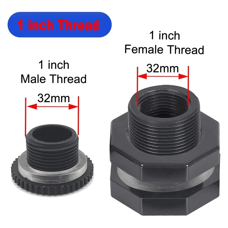 2 PCS Rain Bulkhead Fitting Kit with Plugs and Hole Saw Tool, 1 Inch PVC Spigot Connector Kit for Rain Barrels-A51M