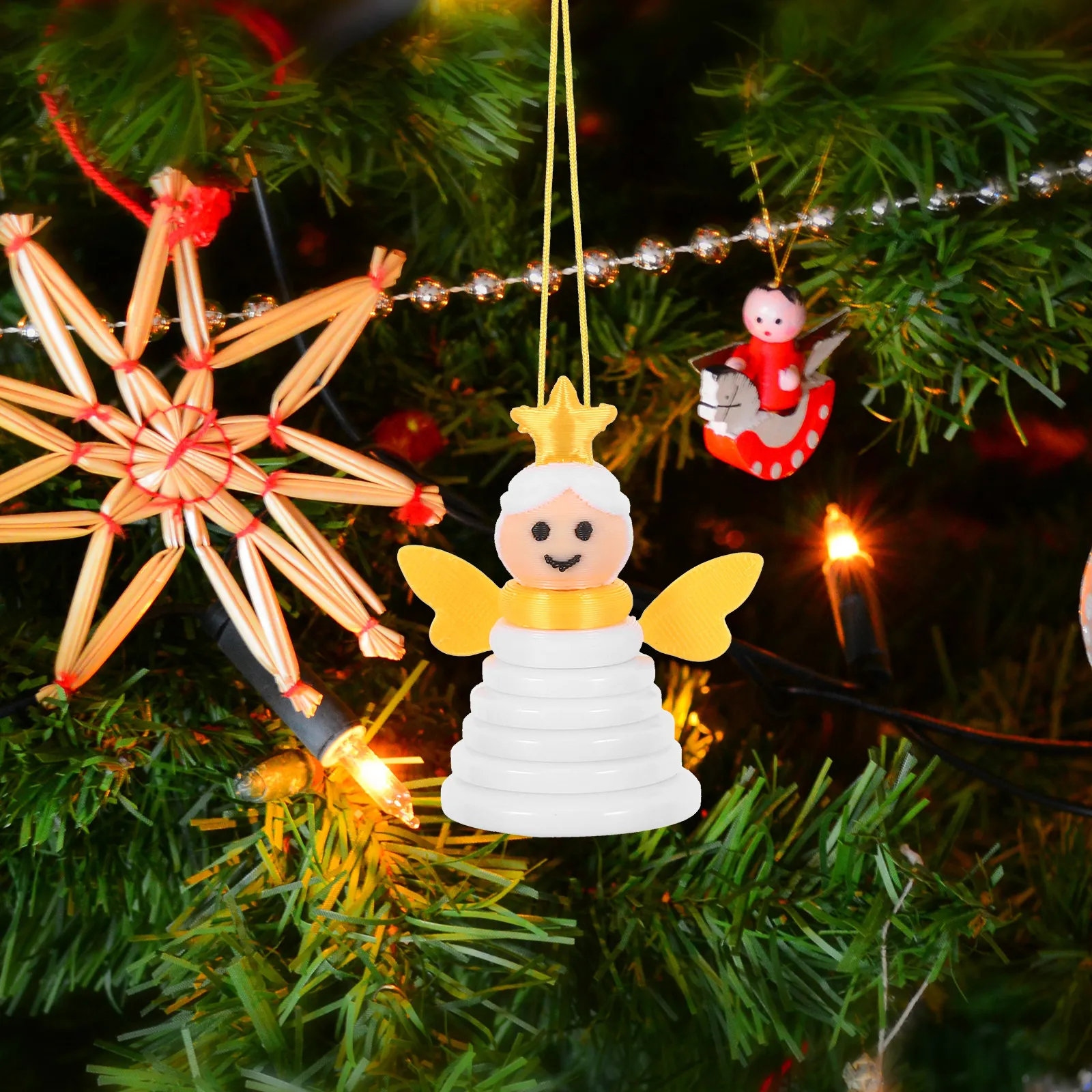 Christmas Button Craft Kit Stacked DIY Ornament Making for Xmas Tree Hanging Holiday Decor DIY Button Ornament Kit