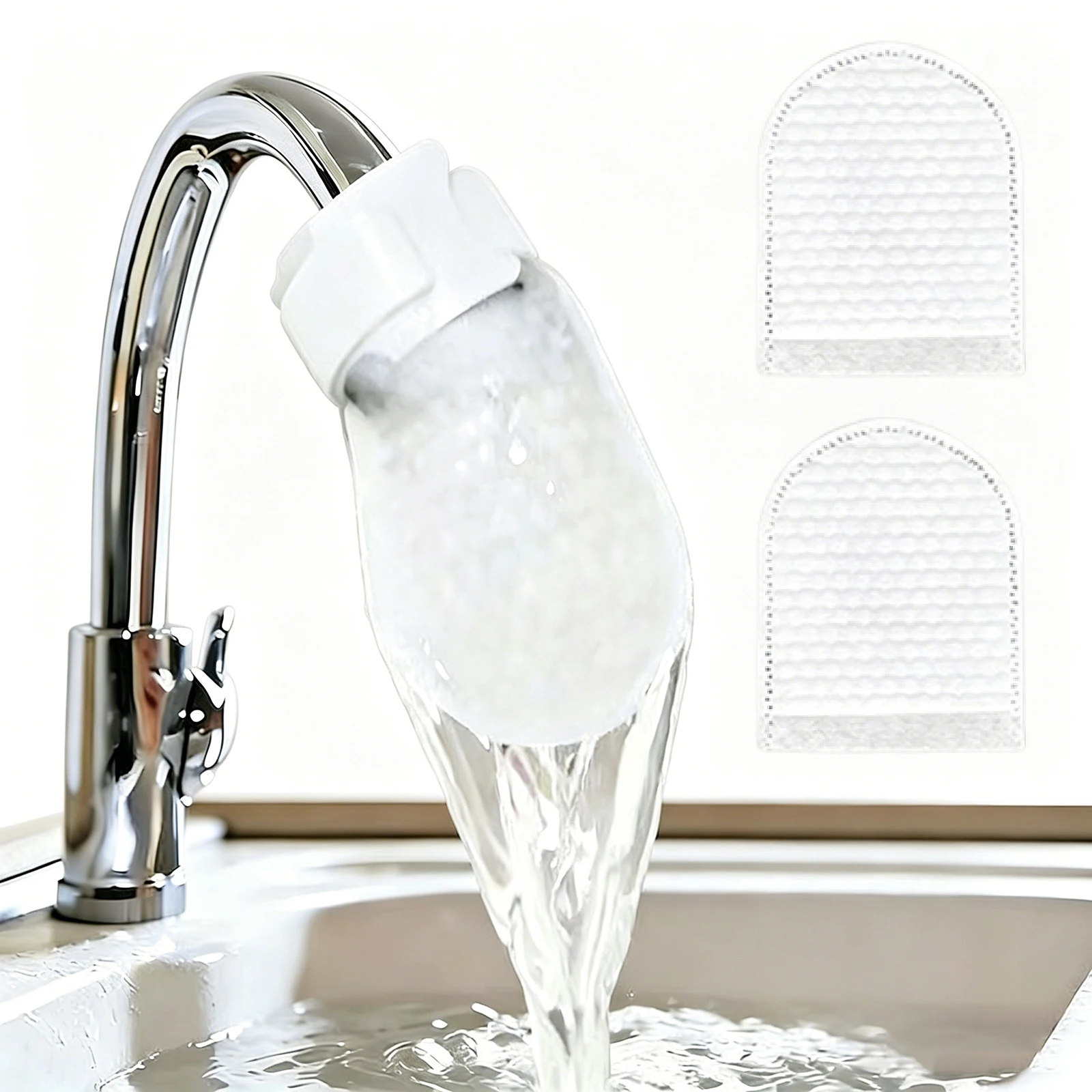 200 PCS Food Grade Non-Woven Replaceable Sleeve with Securing Strap Cotton Water Filters Bag for Hot and Cold Water Faucets