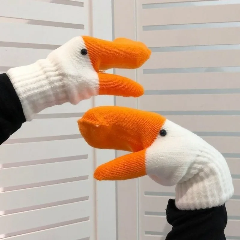 جديد الشتاء أوزة قفازات مضحك الجدة الحيوان قفازات مع الحرارية لينة بطانة لطيف الدافئة أوزة القفازات مضحك محاكاة ساخرة قفازات للجنسين #5