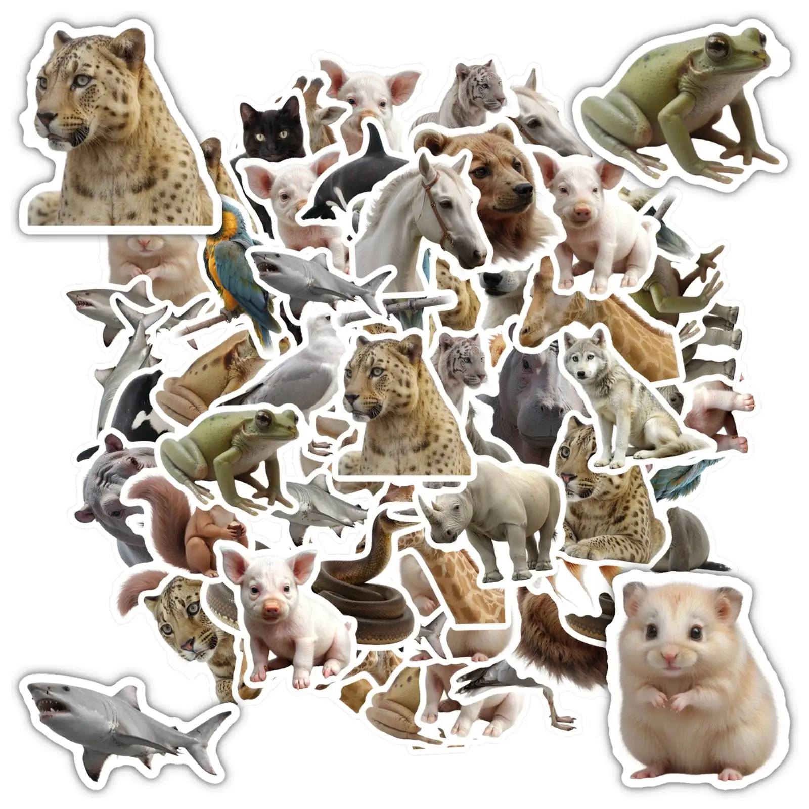 

35pcs Realistic Nature Stickers Cartoon Wildlife Stationery Stickers Stickers For Laptop Motorcycle Luggage Phone DIY