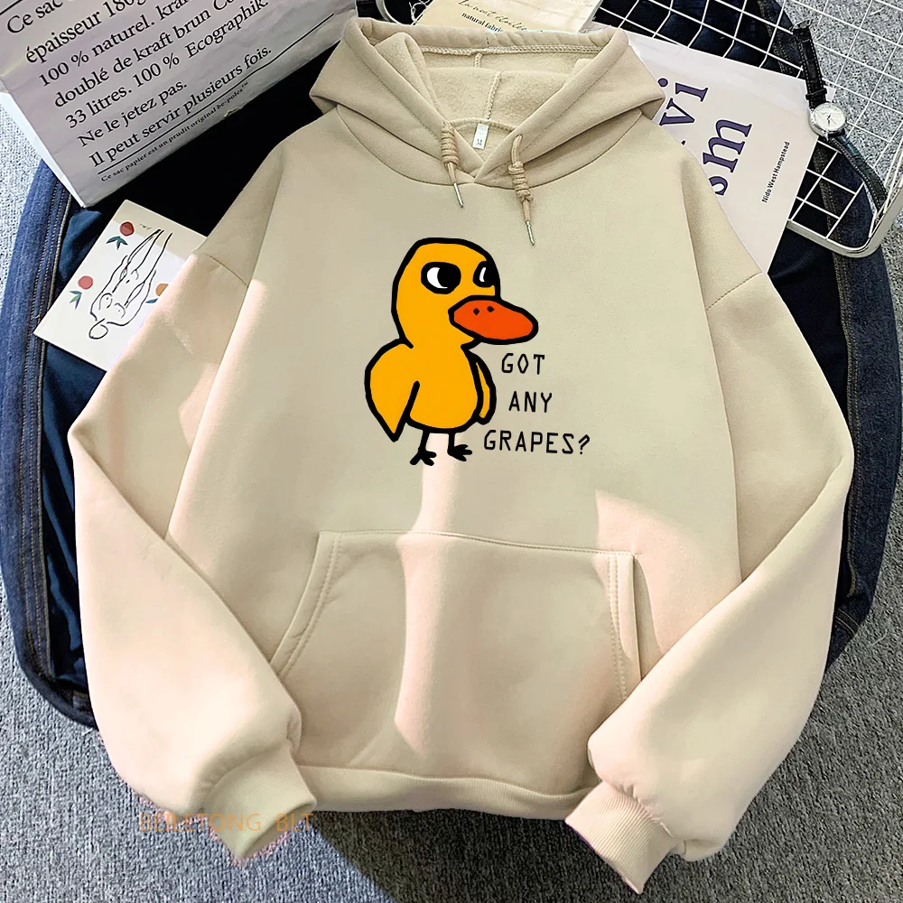 The Duck Song Got Any Grapes Hoodies Kawaii Girls Winter Fleece Sweatshirts Long Sleeve Women/Men Hooded Pullovers Casual Hoody