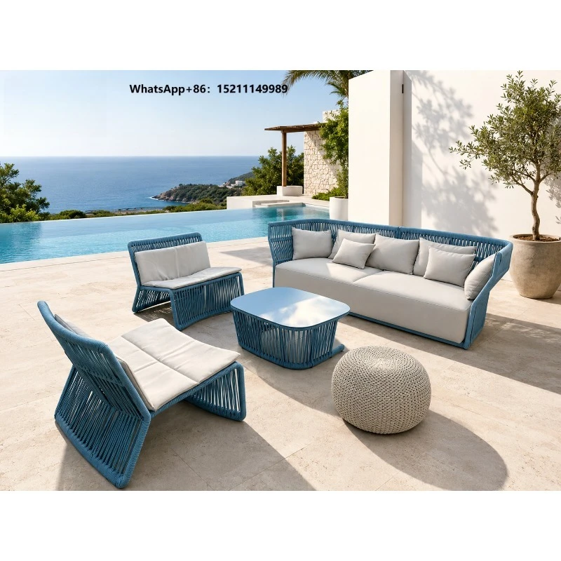 Luxury Outdoor Woven Sofa Set with Aluminum Frame