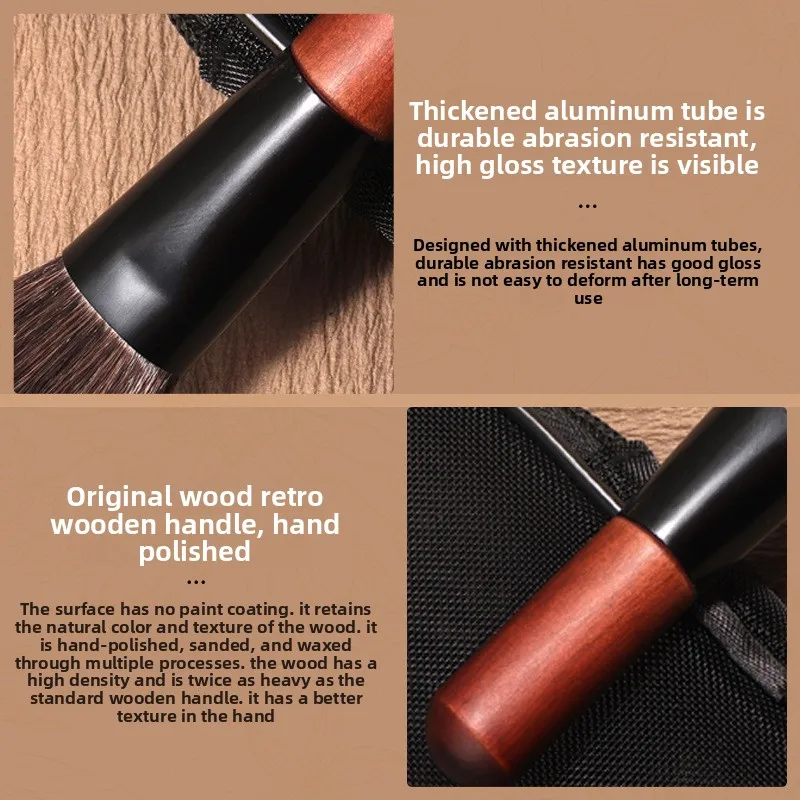 Mini juego de brochas de maquillaje portátiles, herramientas de maquillaje de sombra de ojos de pelo de Animal súper suave, profesional para todo el rostro