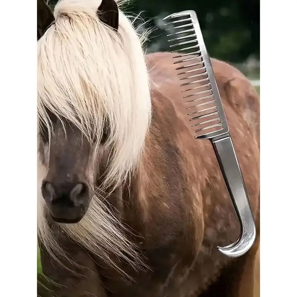 1 قطعة دائم سميكة الأسنان الحصان الاستمالة فرشاة سبائك الألومنيوم ذيل ذيل الشعر مشط الخشن ركوب فرشاة الحصان تنظيف أداة