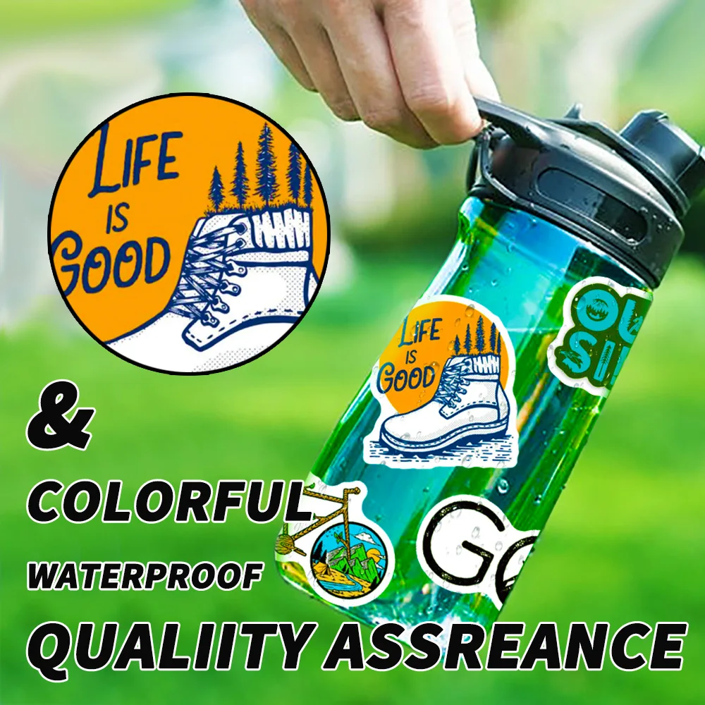 50pcs Outdoor Camping Summer Hiking Adventure Laptop Trolley Case Waterproof Camping Graffiti Sticker