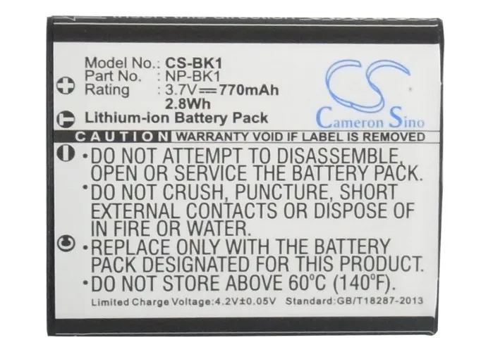 Camera 770mAh Battery For Cyber-shot DSC-W190/R DSC-W190/B DSC-W180 DSC-W180/B DSC-W180/R  MHS-PM5