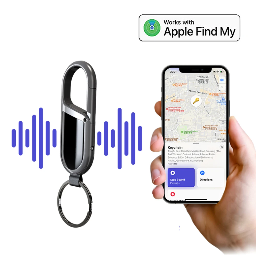 حلقة مفاتيح ذكية مضادة للضياع بنظام تحديد المواقع airtag مع جهاز تعقب Find My لربط سلسلة مفاتيح السيارة fob للاستخدام على Apple ios