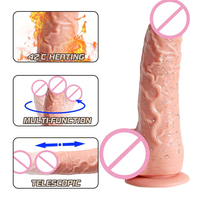 Wireless Control Vibrator Telescopic Swing Dildo Wireless Remote Heating Penis Sex Toy for Woman Suction Cup Realistic Dildo