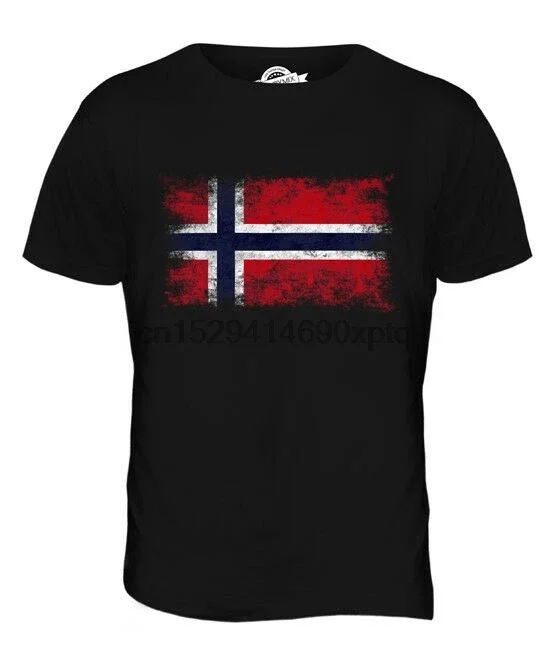 

NORWAY DISTRESSED FLAG MENS T-SHIRT TOP NOREG NORWEGIAN NORGE SHIRT FOOTBALL