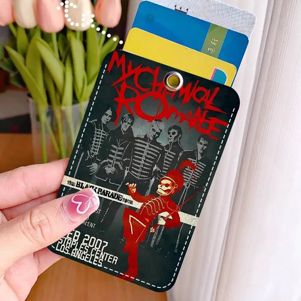 My Chemical Romance Rock Band Keychain With Access Card Holder, Bus Pass & Meal Card ID Bank Card Protective Case For Security