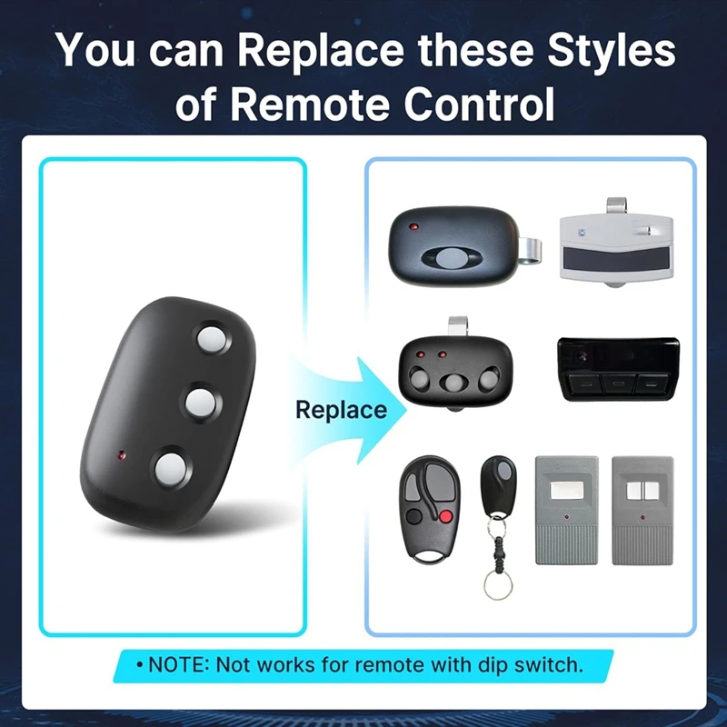 

L47A-3 Pack MCT-3 Megacode Linear Garage Door Opener Remote LD033 LD050 LS050