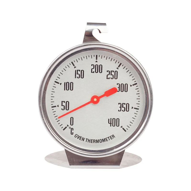 Stainless Steel Oven Thermometer 0-400°C Large Dial - Hang Or Stand for Baking BBQ Cooking Meat Food Temperature Measurement