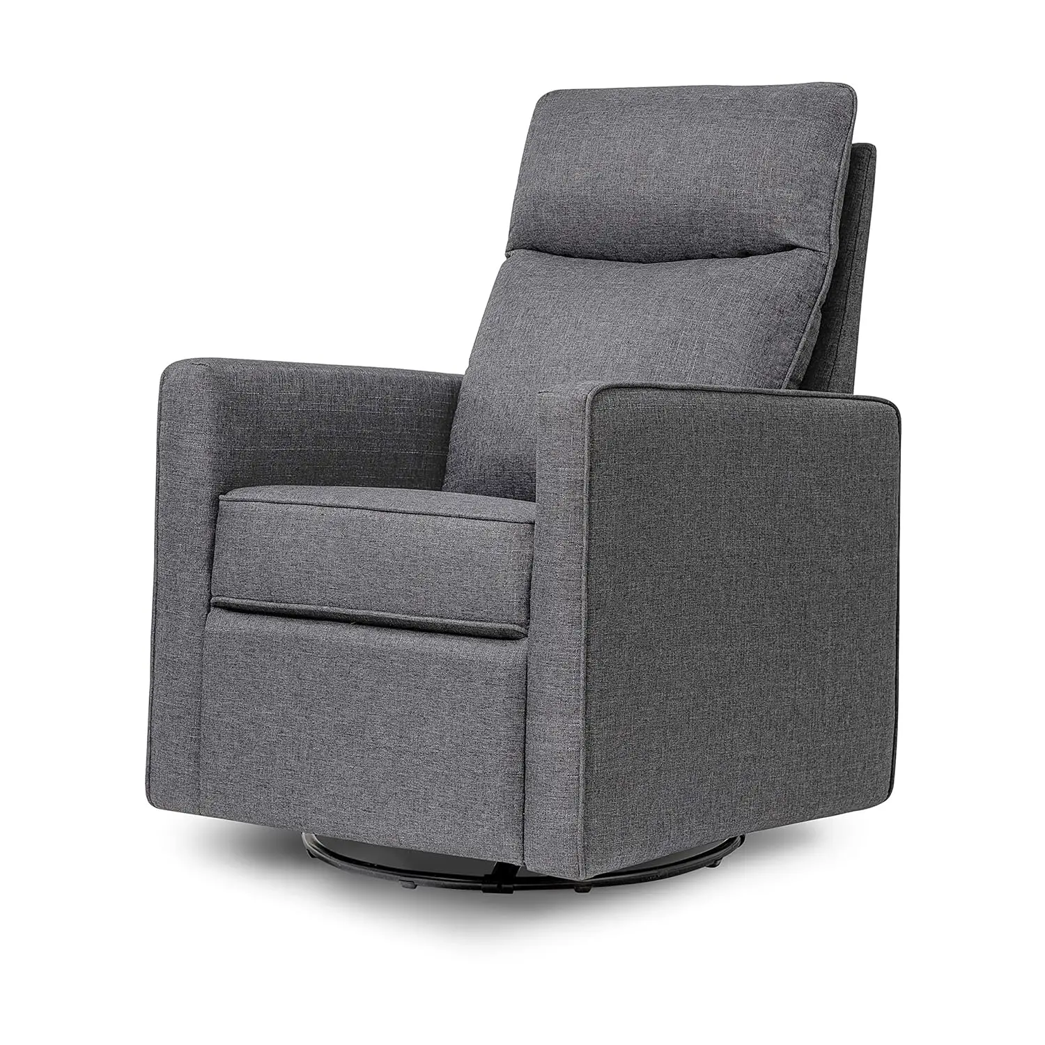 DaVinci Gabby Polyester Pillowback Swivel Glider in Shadow Grey, Greenguard Gold & CertiPUR-US Certified