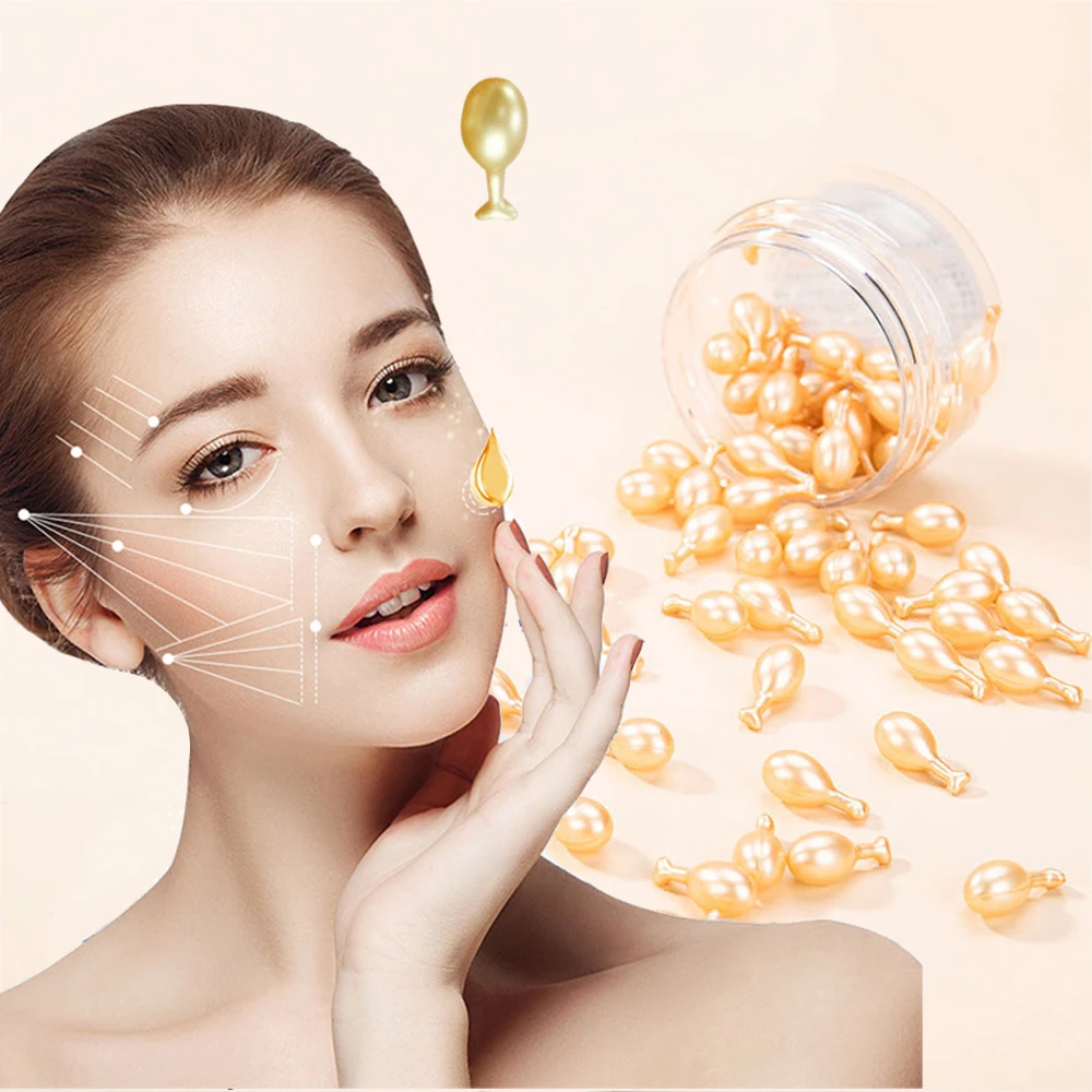 Fullerene Collagen Facial Capsules Essence Shrink Pores Acne Remover Whitening Brighten Anti-Wrinkle Skin Care Serum