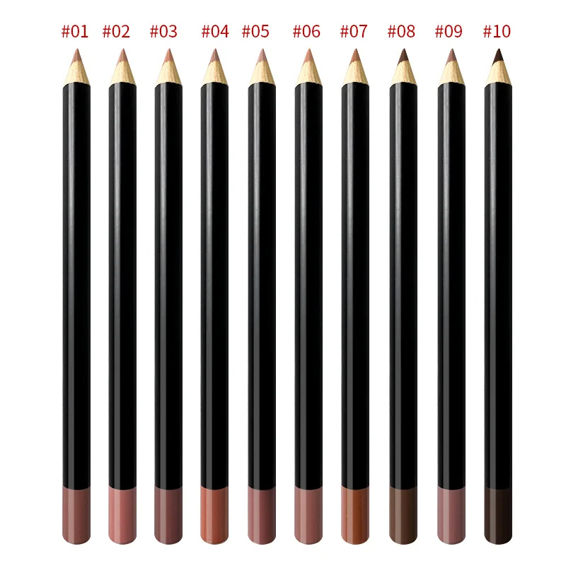 Wholesale Private Label Lipliner Pencil Vender Long Lasting Brown Custom Logo Lip Liner Waterproof Matte Eyebrow Nude Smoothly