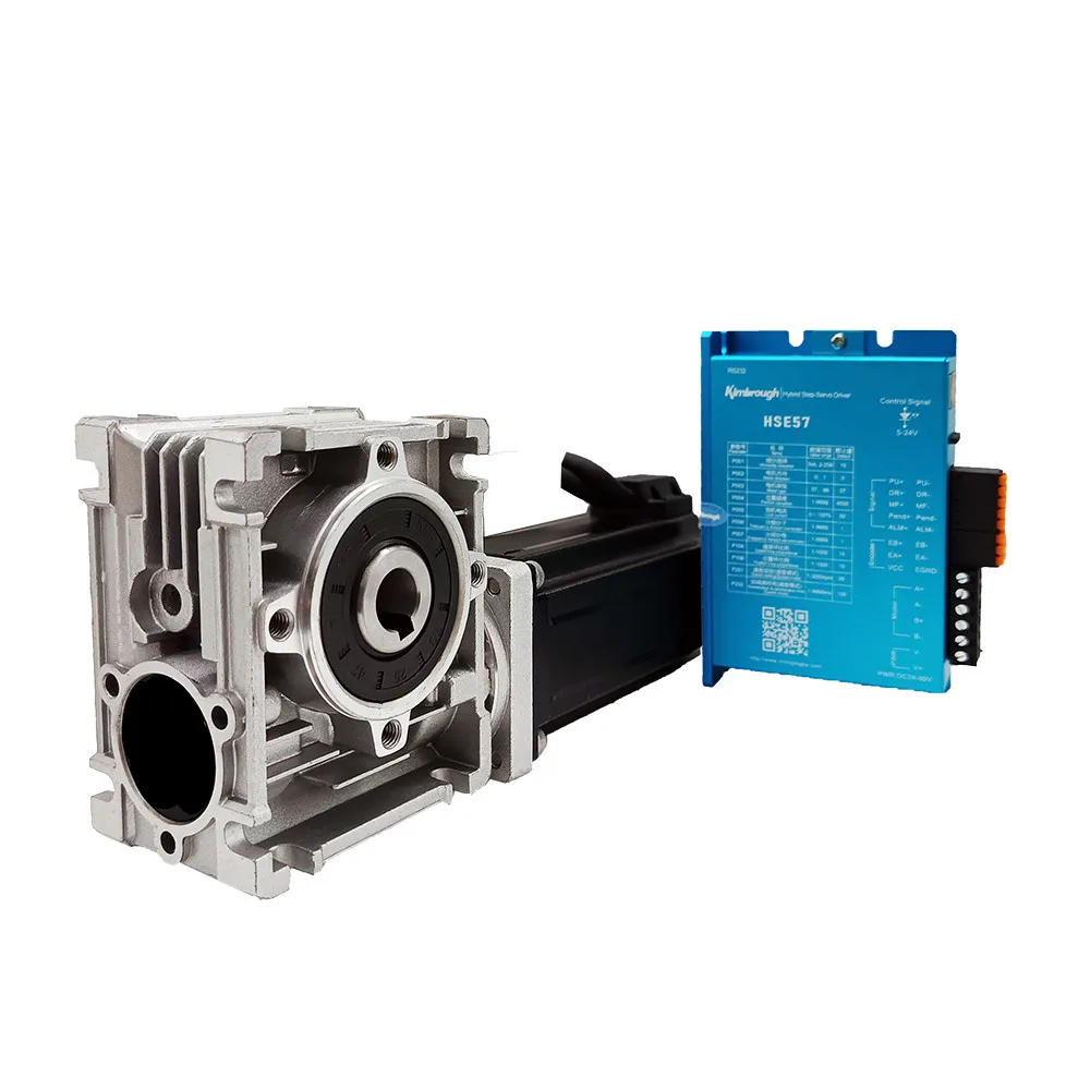 Nema23 Worm Geared 3.5N.m(500oz-in) Closed Loop Stepper Motor 4A and Driver HSE57 Step Motor with Encoder