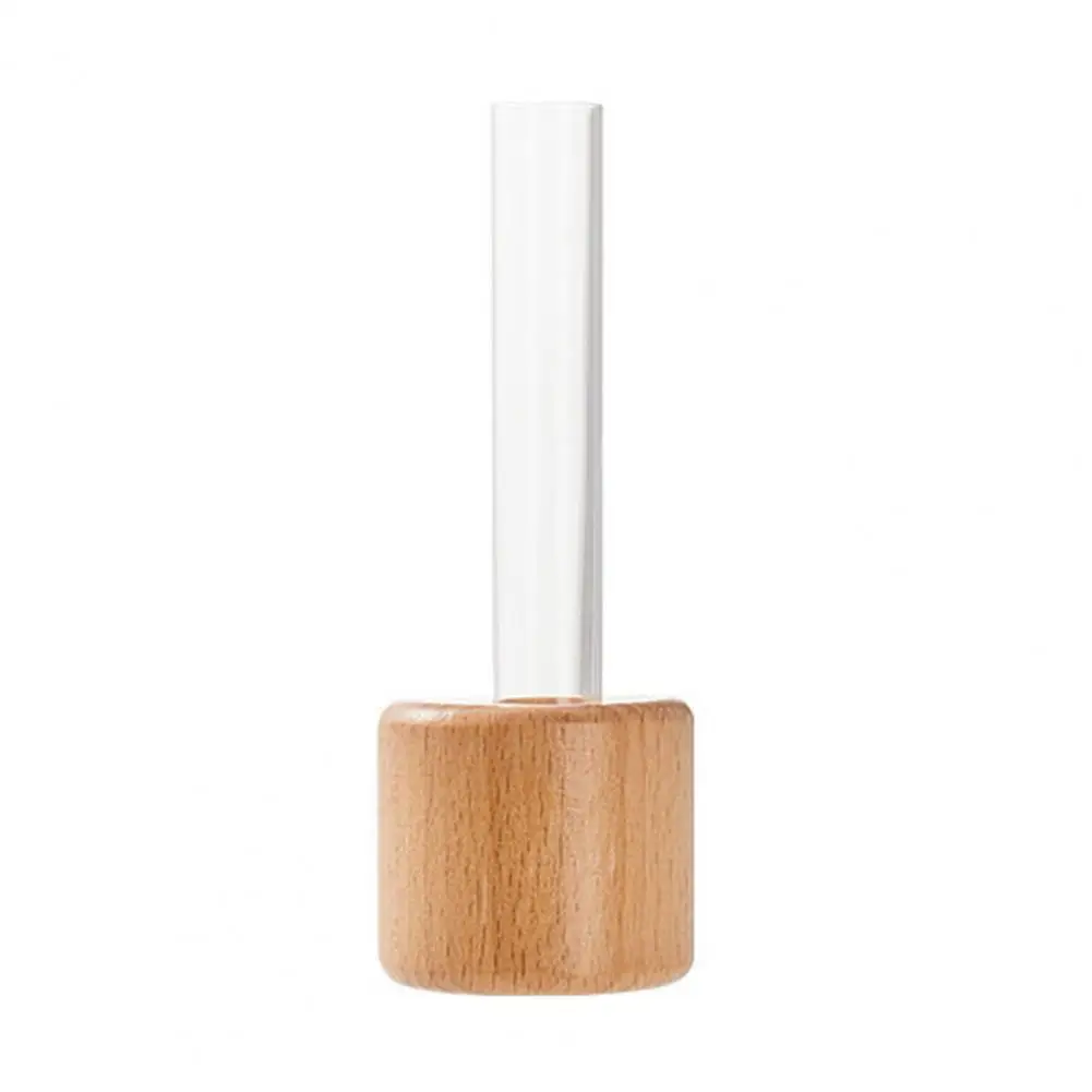 Refrigerator Magnet Hydroponic Plants Test Tube Vase Window Wooden Vase Planter Home Office Magnet Fridge Decoration