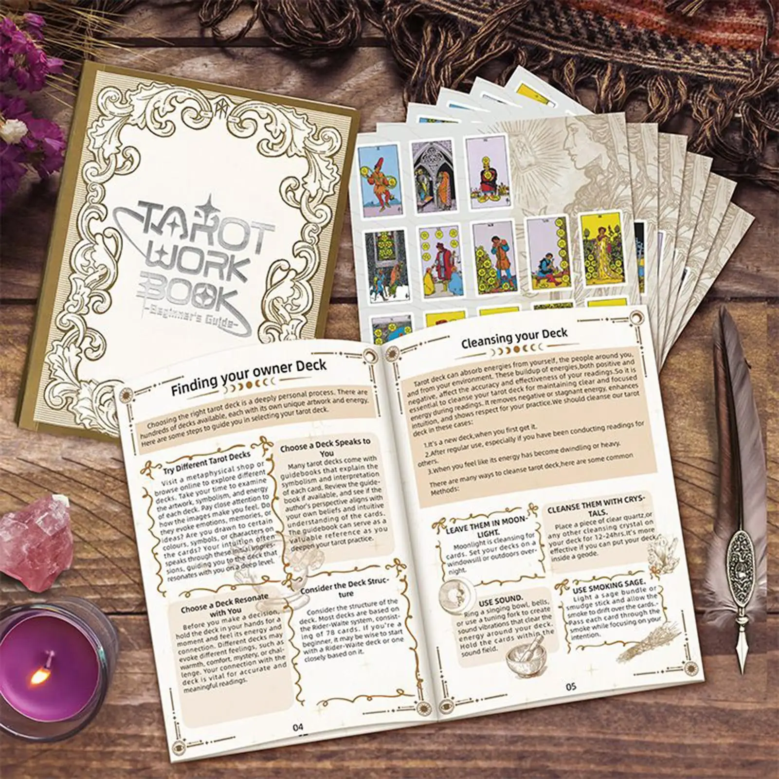 タロットジャーナル ライン入りタロットジャーナリングノートブック ヴィンテージ魔女ワークブック 占星術占いガイダンス瞑想儀式エネルギー用