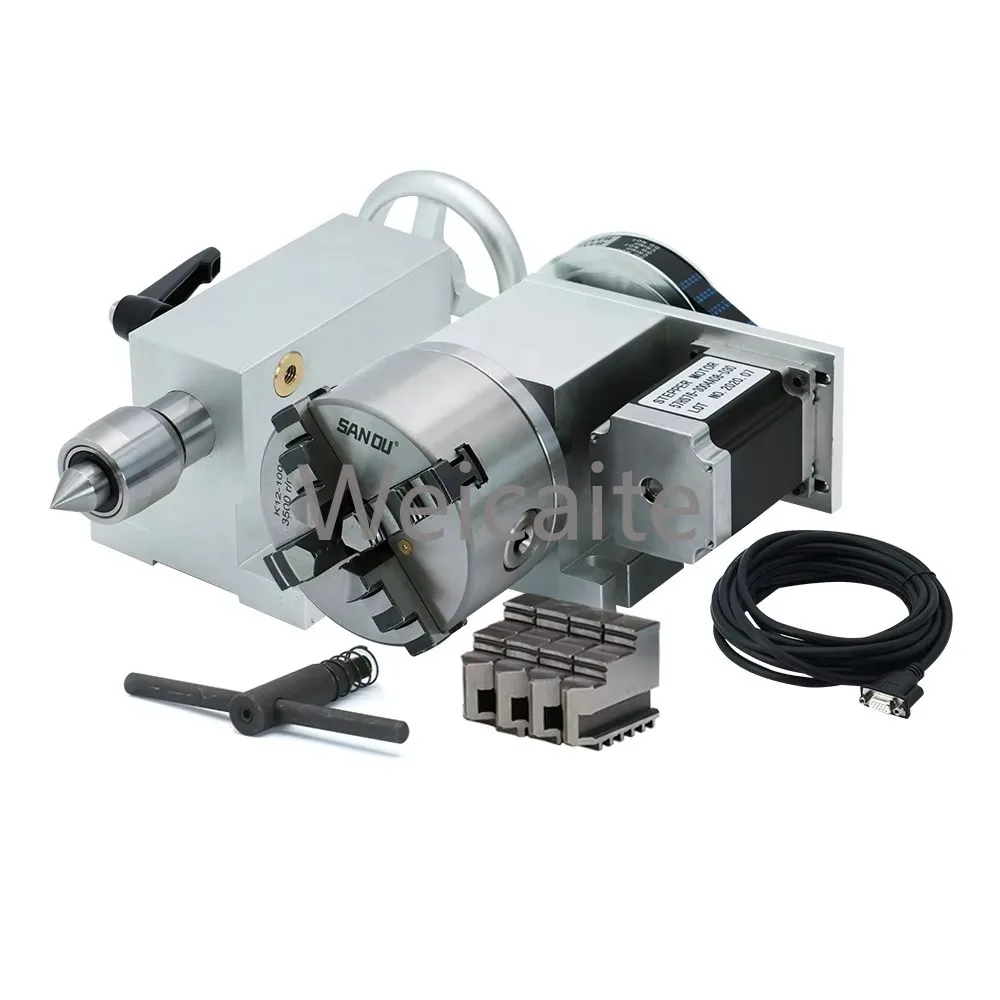 

Dividing Head, 4-jaw Chuck, 4-axis Rotation, Stepper Motor, Used for Woodworking Equipment