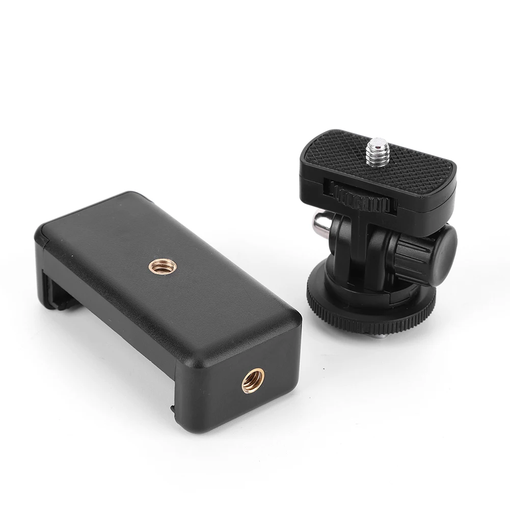 Phone Tripod Holder Clip with Cold Shoe Mount RotateAdjustable Clamp Holder for iPhone Samsung for Canon Nikon Sony DSLR Camera