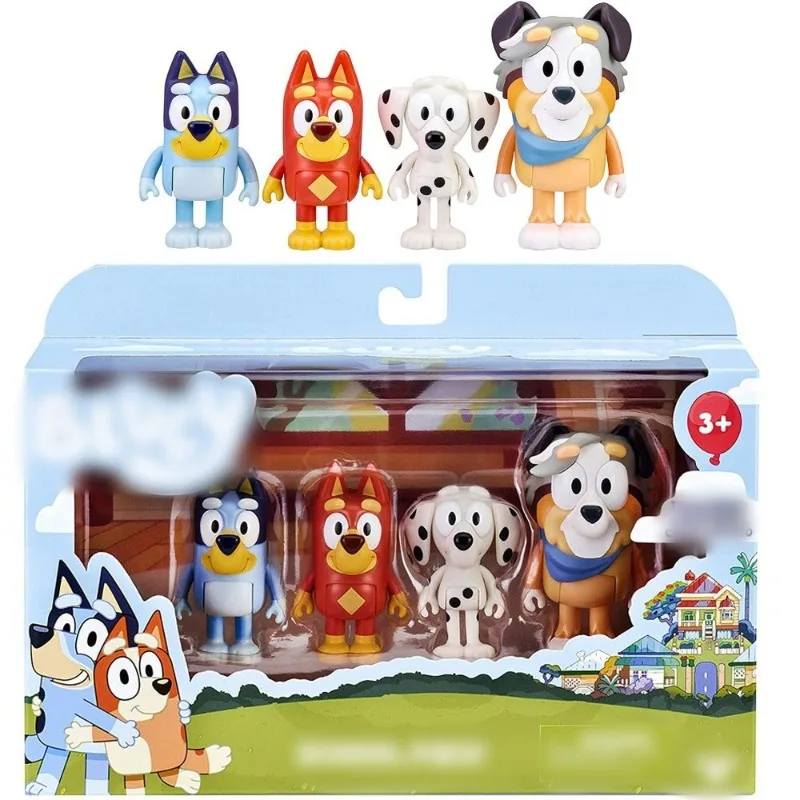 

4pcs/Set Blueys and Friends School Family Styles PVC Movable Joints Action Figure Model Dolls Children Birthday Decoration Toys