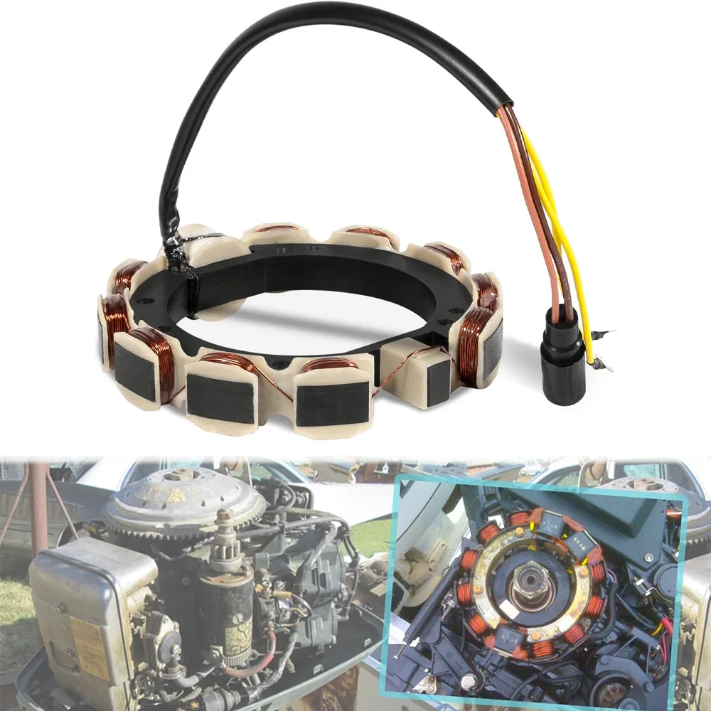 

Статор 173-3536 для подвесных моторов Johnson/Evinrude, 4-цилиндровый, 9 А (1988-1998), для двигателей с перекрестным потоком, замена детали 763767, 583536, 583340