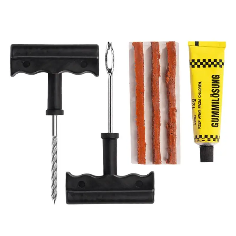 

6pcs Car Tire Repair Kit Bicycles Trucks Motorcycles Universal Set Tools Tire Puncture Foreskin Glue Garage Tools Accessories