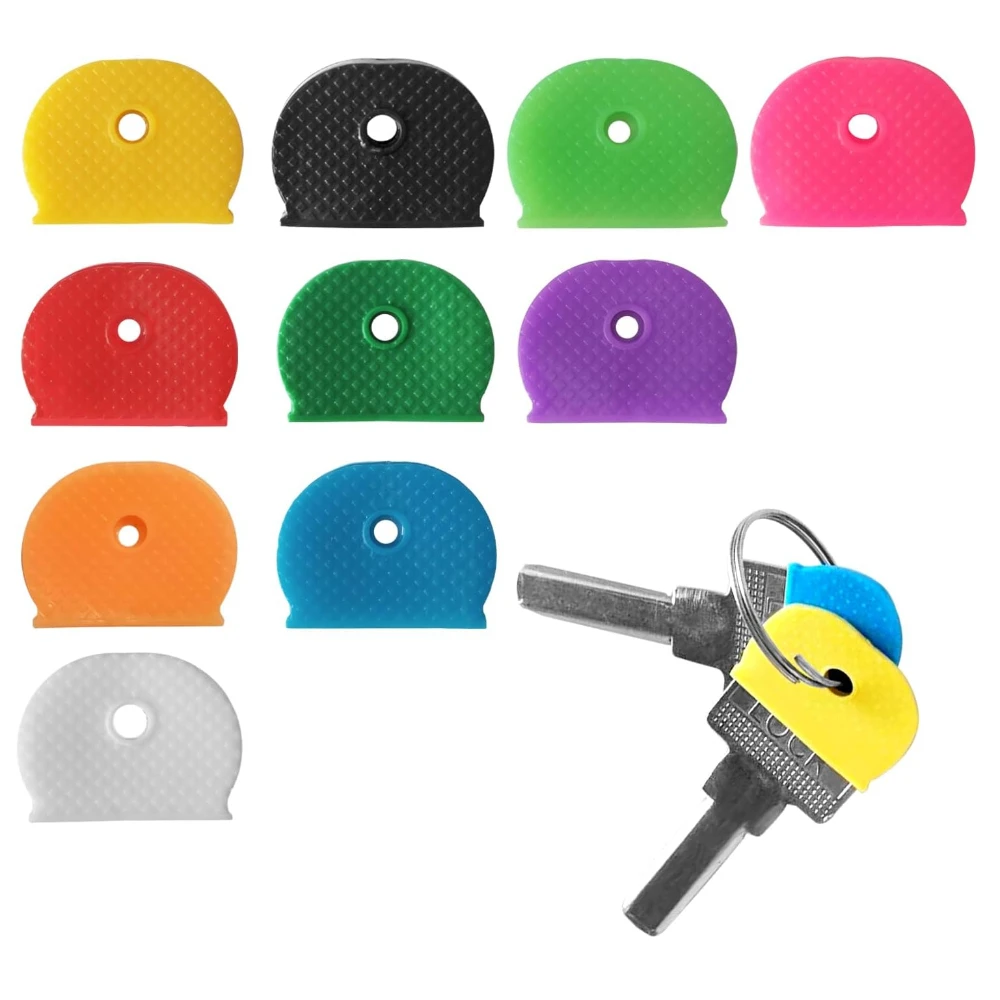

10pcs Key Covers Key Caps Key Identification Cover Key Tags Silicone 10 Individual color Of Accessories Better Differentiation