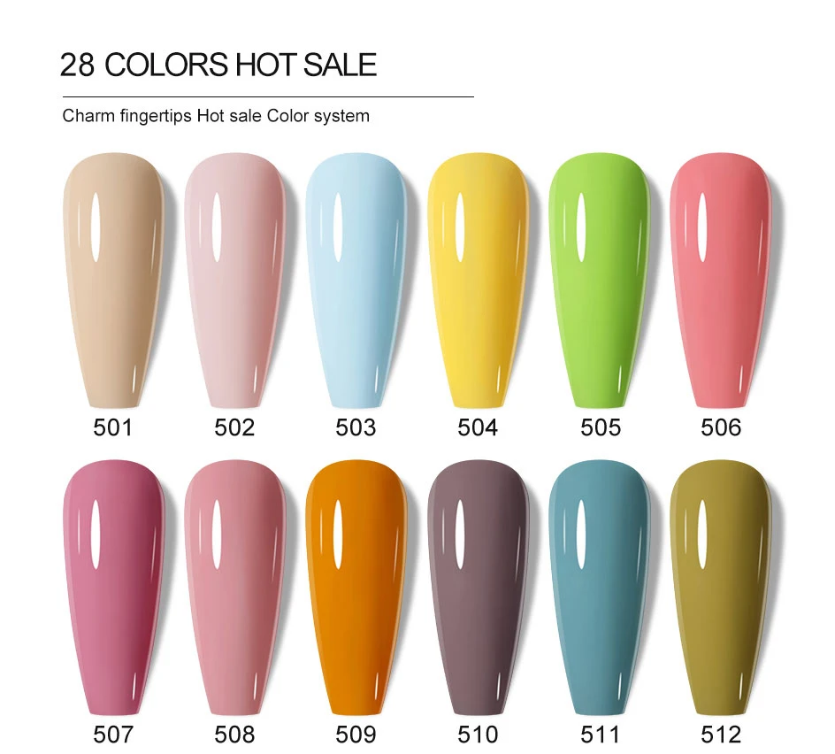 Clou Beaute 10/12/20/24-teiliges Gel-Nagellack-Set, 15ml Weißglasflasche, Nagelkunst-Kit, Semi-permanenter Gellack Nagellack – Detail 10