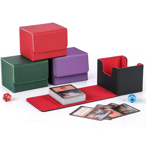 Trading Card Deck Box Carrying Case with Airtight Lock Cover Durable Collectible Game Card Holder Protector Storage Organizer