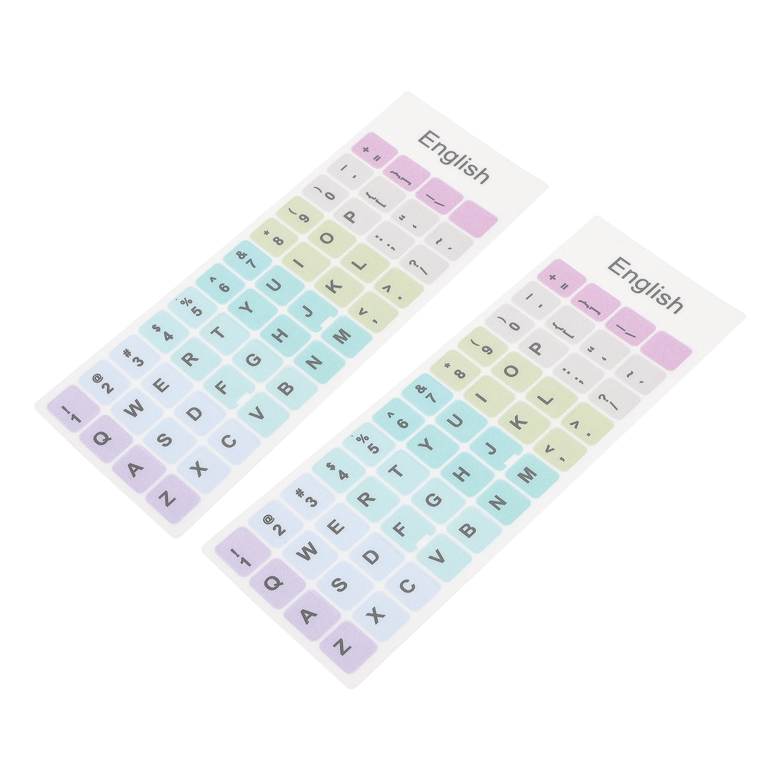 

2 Sheets Keyboard Stickers Decorative Laptop Notebook Computer Abs Film Replacement English Letters for Keyboards