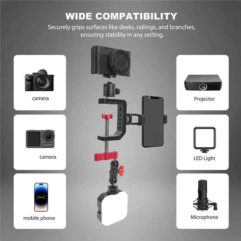 N75R-C Clamp Desk Mount With 1/4