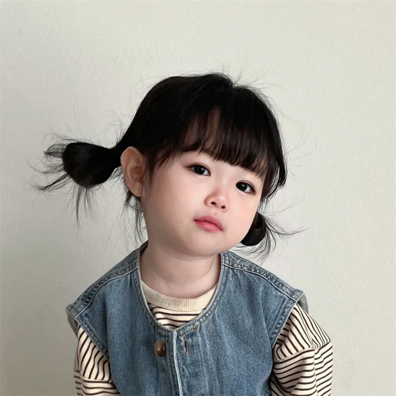 Children\'s Double Pill Wig Little Girl Headdress Cute Head Coverings for Babies Toddler Hair Accessories Kids Coronet Headwear
