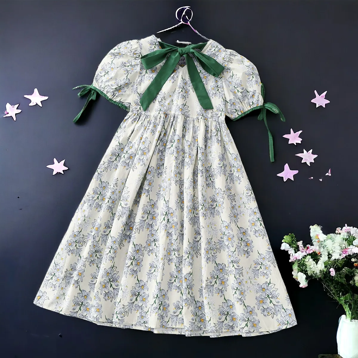

Girls Outfits Prom Summer Short Sleeve Children Princess Lolita Costumes 5 7 9 11 13 Years Baby Kids Flower Bohemia Dresses