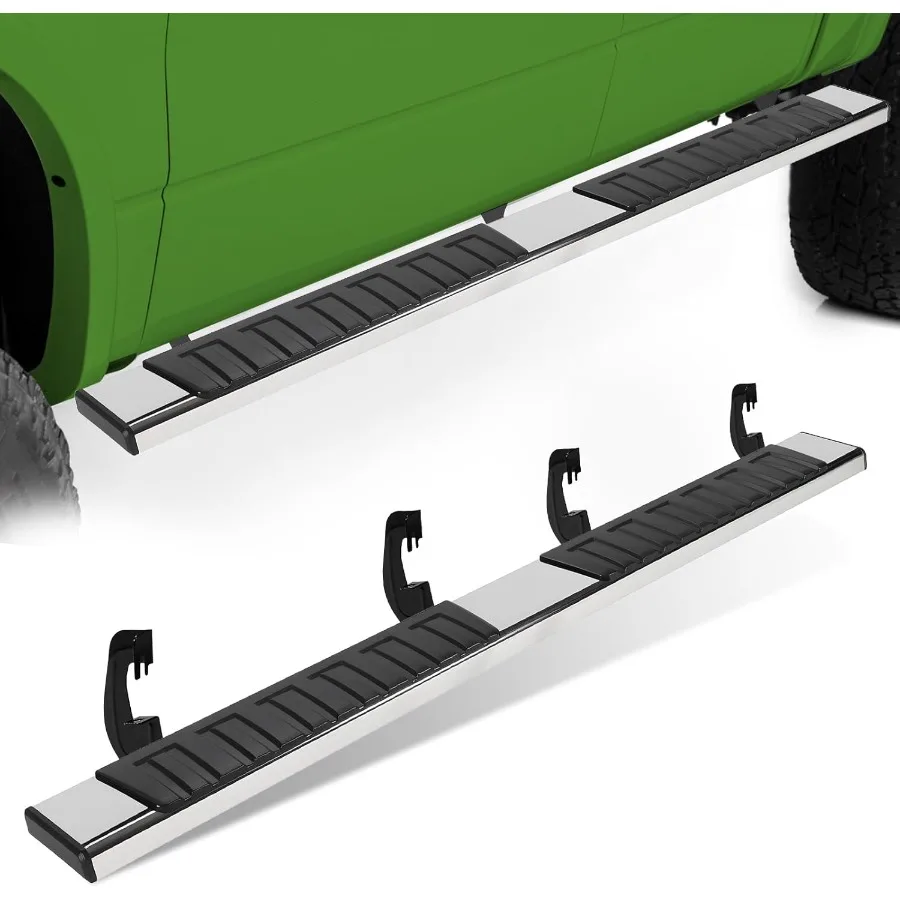 

6 досок для бега, совместимых с Chevy Silverado 1500 20072018 гг., хромированное зеркало, боковые ступеньки из нержавеющей стали, направляющие Nerf Bar